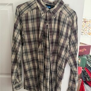 Kavu Beige and Red Plaid Casual Shirt